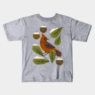 Winter Cardinal Kids T-Shirt